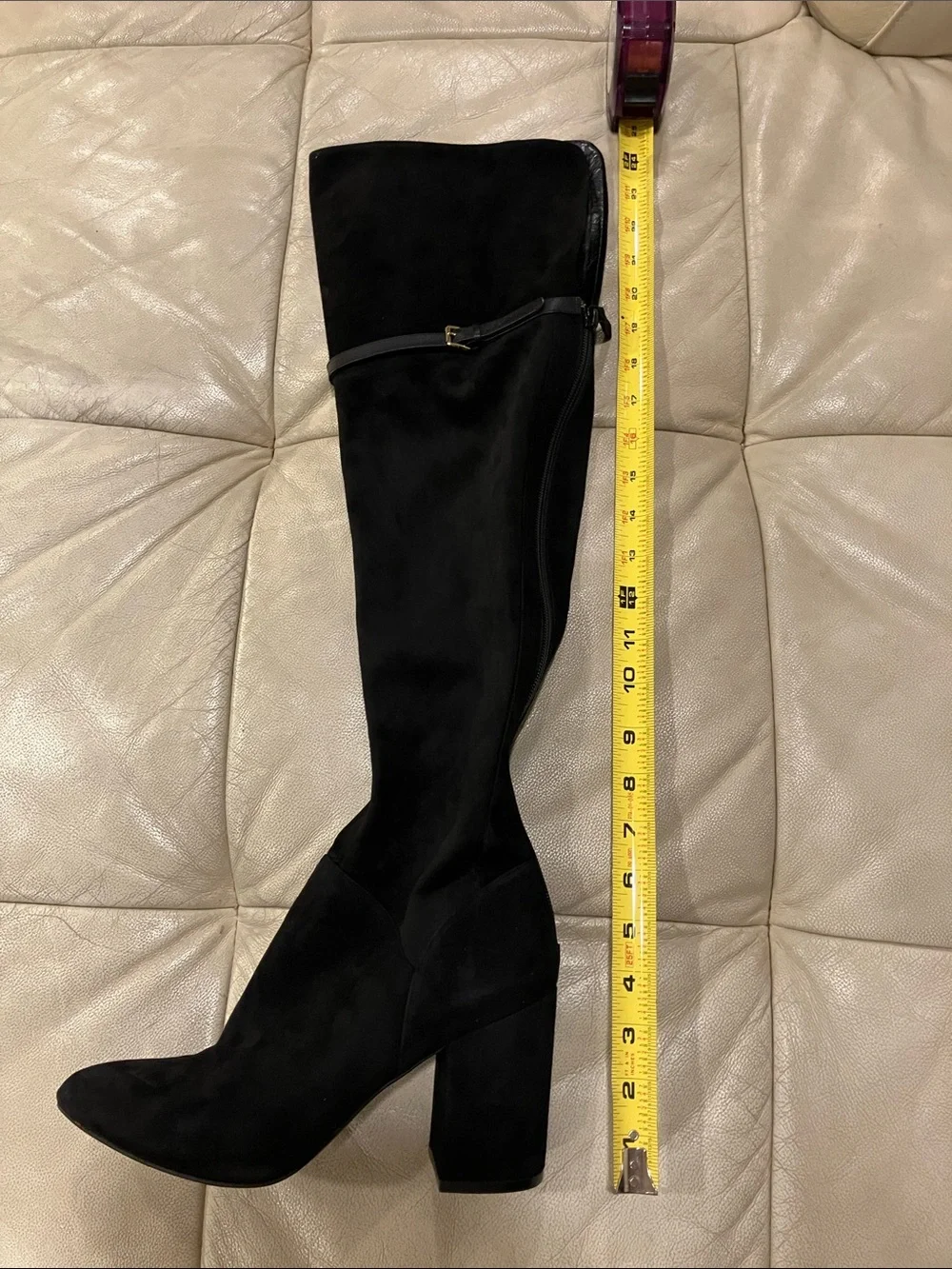 Cole Haan Black Over-the-Knee Suede Block Heel Boots